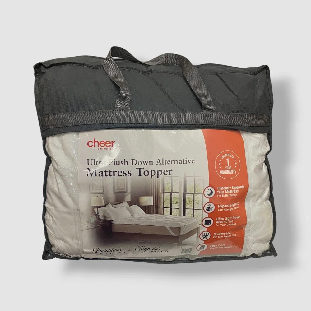 Cheer Collection White Ultra Plush Down Alternative Mattress Topper, Twin